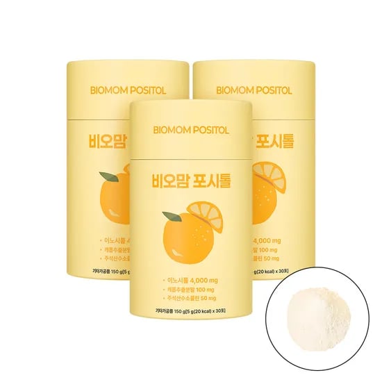 비오맘 포시톨 미오이노시톨 4000mg 엽산 콜린 비타민 30포, 3개