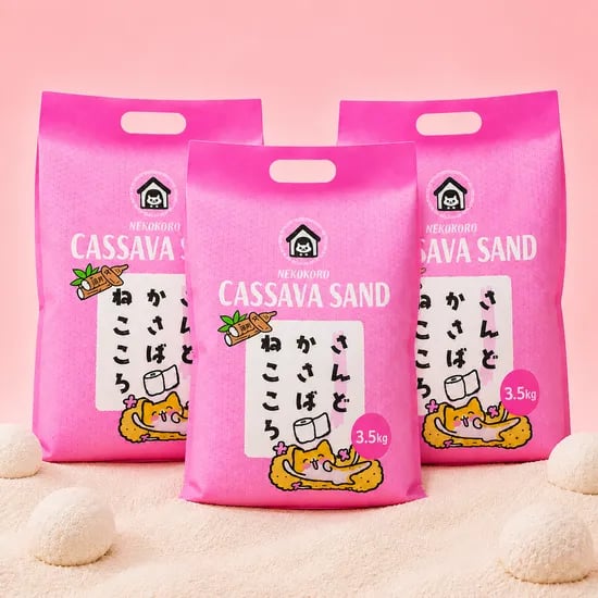 네코코로 먼지없는 벤토나이트형 고양이 카사바 배변 모래 3.5kg 3개입