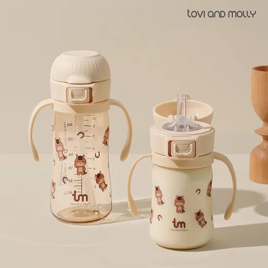 마리 새지 않는 아기 유아 어린이집 올데이 원터치락 빨대컵 180ml 280ml