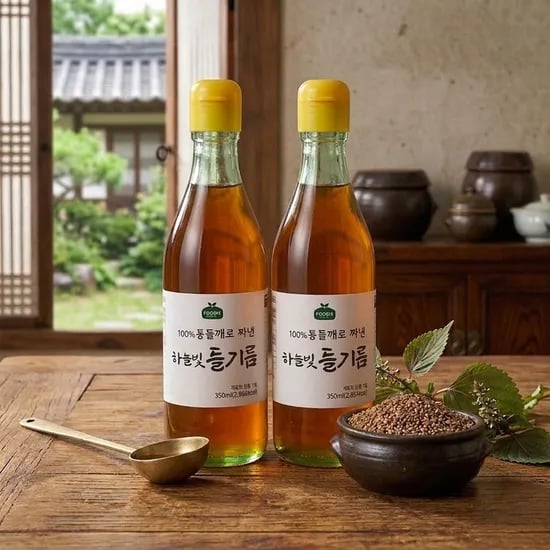 100% 통들깨 맑고 고소한 하늘빛 들기름 350ml+350ml