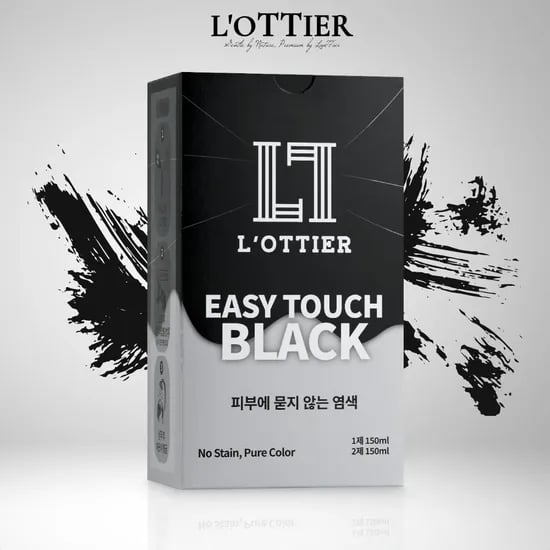 로띠에르 피부에 안묻는 새치 염색약 셀프 흰머리 뿌리 염색 이지터치 블랙