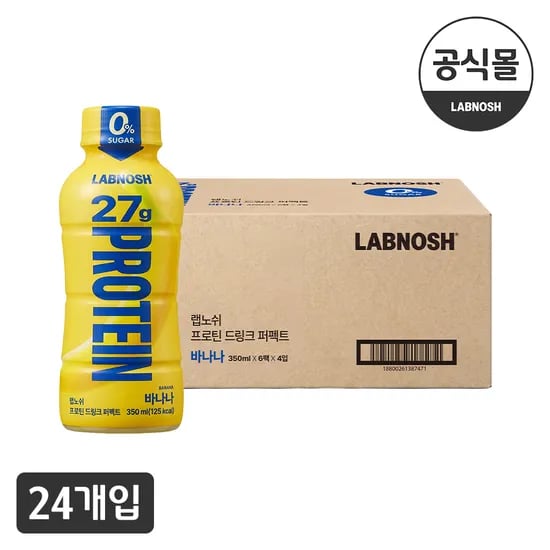 랩노쉬 프로틴 드링크 퍼펙트 바나나, 350ml, 24개