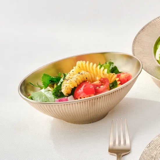 거창유기 수공예 방짜 유기 결 타원 볼 예쁜 시리얼 샐러드 디저트 화채 접시 놋 그릇