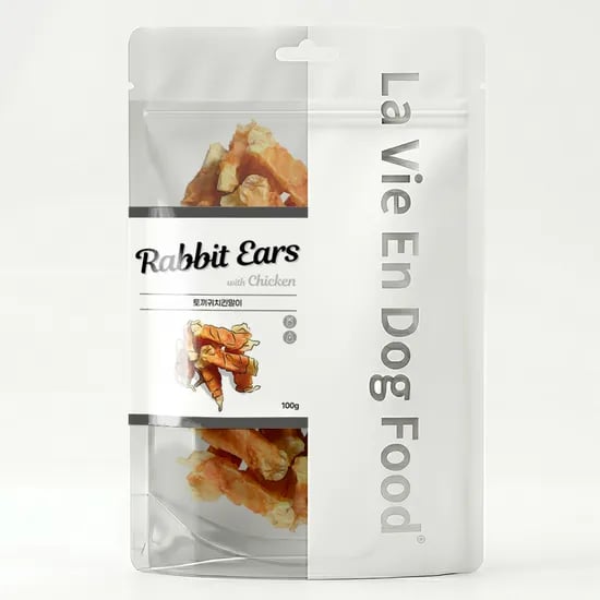 라비앙독 강아지 건강한 수제 간식 토끼귀치킨말이, 100g, 1개