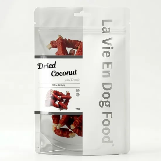 라비앙독 강아지 건강한 수제 간식 코코넛오리말이, 100g, 1개