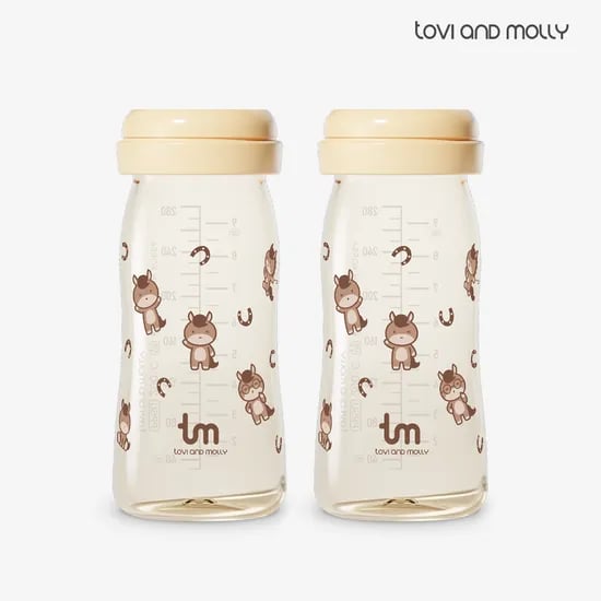 토비앤몰리 PPSU 젖병 -젖꼭지 미포함/ 더블하트 모윰 베베그로우 호환 280ml, 2개, 마리(바닐리)