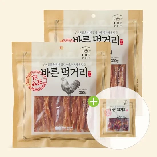 2+1 대용량 강아지 간식 반려견 애견 간식 바른먹거리 닭가슴살 애견 오리 고구마간식 300g
