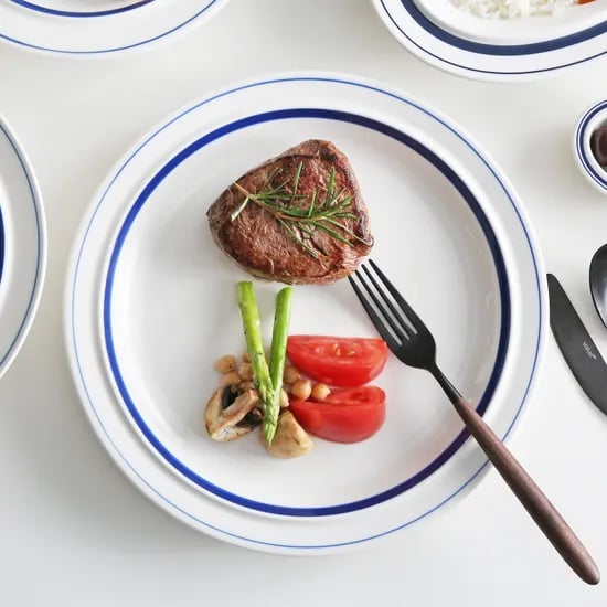 시라쿠스 메이플 빈티지 레트로 카페 브런치 플레이트 디너접시 27cm, 코지그레이