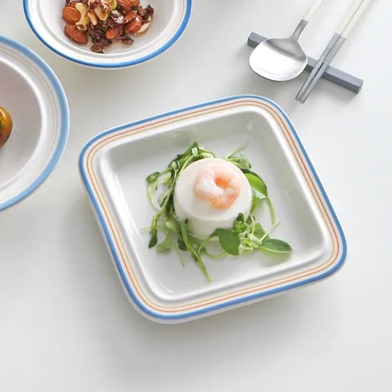 시라쿠스 메이플 빈티지 레트로 카페 브런치 플레이트 정사각접시 16cm, 코지그레이