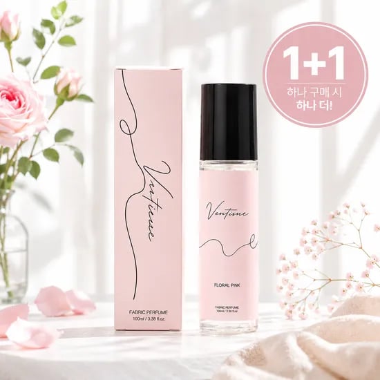 벤티뉴 휴대용 섬유탈취제 패브릭 섬유향수 룸스프레이 퍼퓸 플로럴핑크, 100ml, 2개