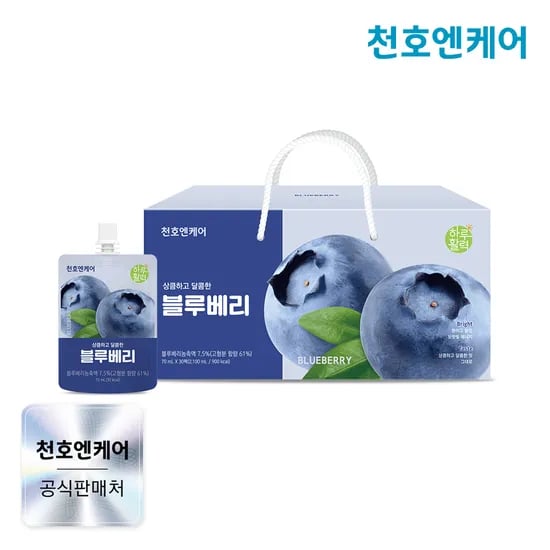 천호엔케어 100% 캘리포니아 블루베리주스 블랙커런트 블루베리즙 30포, 1개