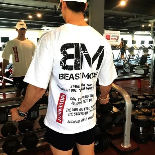 비스트모드 무브먼트 헬스 오버핏 반팔 티셔츠 짐웨어 레드 BSMD