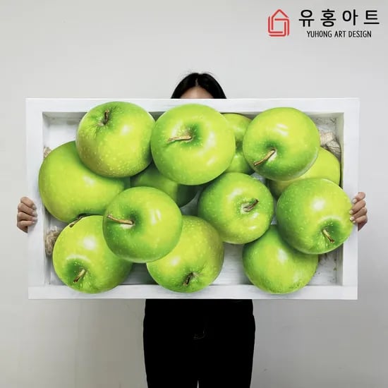 사과 그림 액자 인테리어 그림 캔버스 금전청사과 3호
