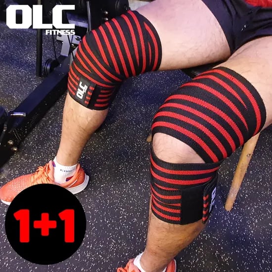 OLC 헬스 무릎보호대 니랩 스쿼트 크로스핏 파워리프팅 1+1