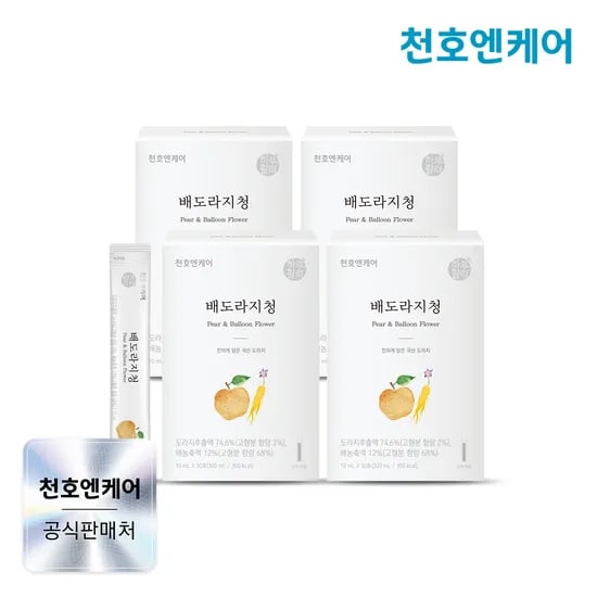 천호엔케어 국산 생 도라지 약도라지 배도라지청 스틱 30포, 4개
