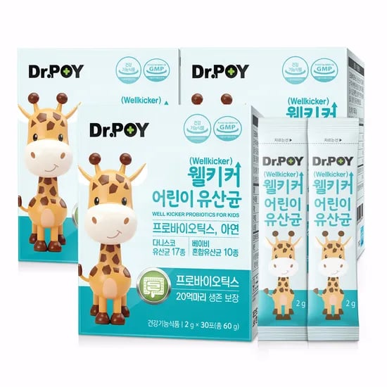 웰키커 어린이 아기 비피더스균 유산균 2g x 30포, 3개