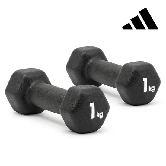 아디다스 육각아령 세트 덤벨 홈트레이닝 근력 운동 기구 용품 1kg, 2개