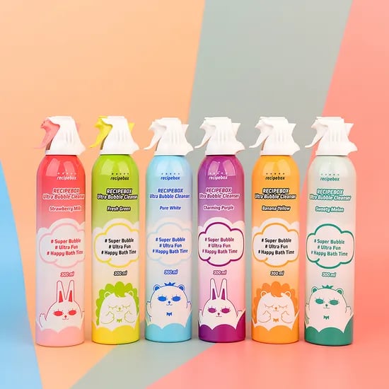 레시피박스 유아 버블클렌저 300ml 12개 대용량 아기 거품 목욕 버블폼