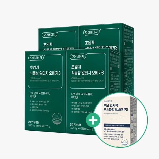 모어네이처 초임계 식물성 알티지 오메가3 rTG EPA DHA 임산부 60캡슐, 4개