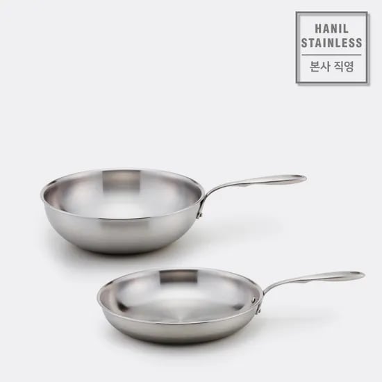 한일스텐레스 베르겐 통5중 IH 스텐팬 2종 세트 (28궁중+28팬)