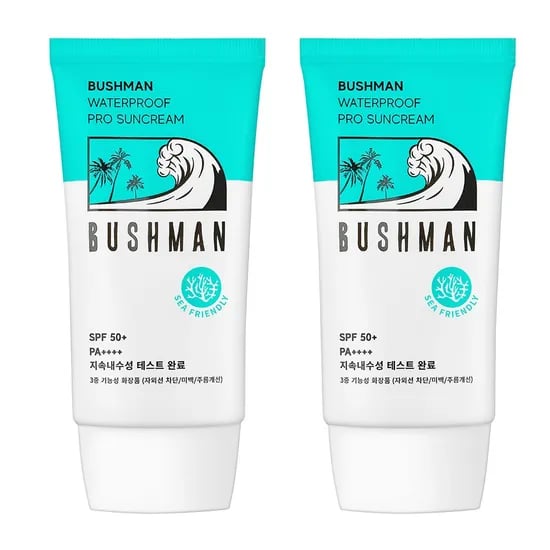 부쉬맨 워터프루프 프로 선크림 SPF50+ PA++++ 50ml, 2개