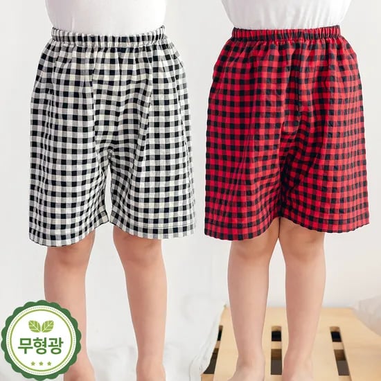 유아 여아 남아 여름 체크 파자마 실내복 바지 PJ체크 아동