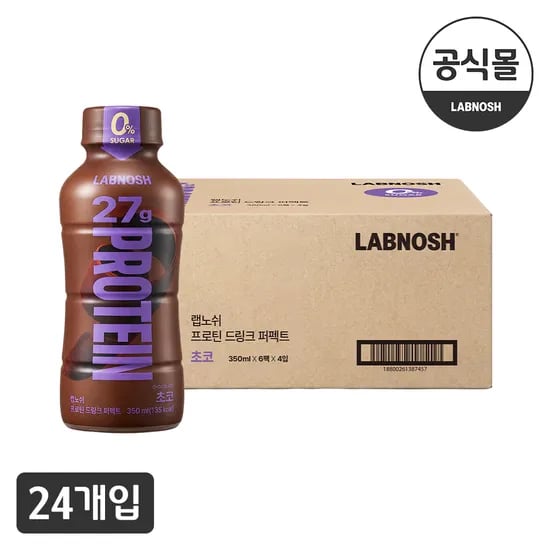 랩노쉬 프로틴 드링크 퍼펙트 초코, 350ml, 24개