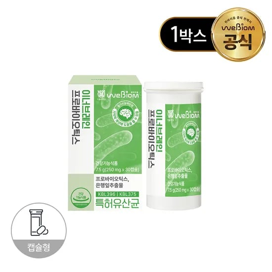 위바이옴 이너브레인 프로바이오틱스 유산균 30캡슐, 1개