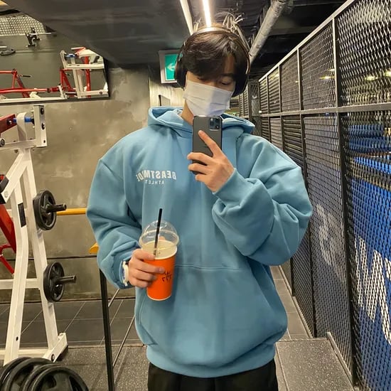 비스트모드 3컬러 에슬레틱 기모 후드 헬스 오버핏 짐웨어 긴팔 티셔츠 BSMD