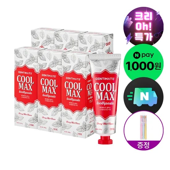 크리오 덴티메이트 쿨맥스 구취케어 치약 스트롱민트향 100g 6개