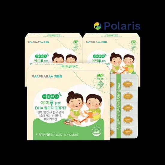 지엠팜 야미푸 키즈 DHA 알티지 오메가3 120캡슐, 3개