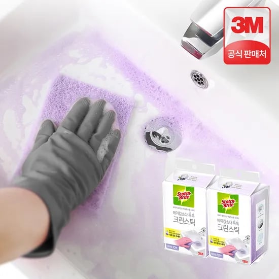 3M 스카치브라이트 욕실청소용 크린스틱 시트타입 리필 20입 베이킹소다 세면대 화장실 변기