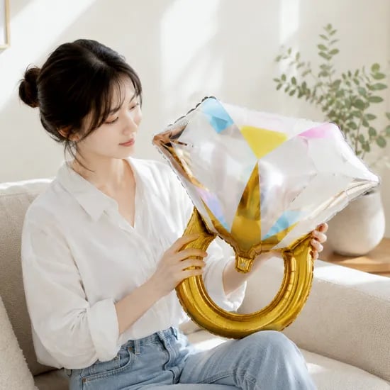 다이아몬드 반지 풍선 파티 이벤트 은박풍선