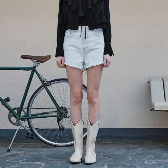 컷팅 데님 반바지 CUTTING SHORT DENIM PANTS
