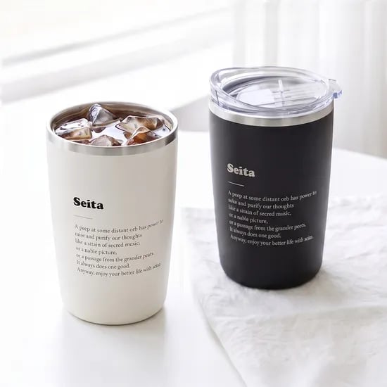 세이타 레터링 스텐컵 고성능 보냉 텀블러 머그컵 350ml 보온 사무실 보냉컵