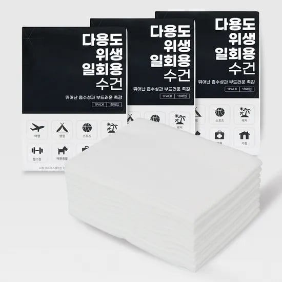 코튼클라우드 일회용 수건 스포츠 타올 캠핑 여행용 휴대용 16.8g, 화이트, 30장