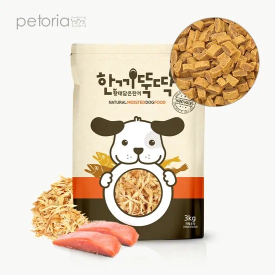 펫토리아 한끼뚝딱 말랑말랑 소프트 강아지 사료 황태+연어, 3kg, 1개