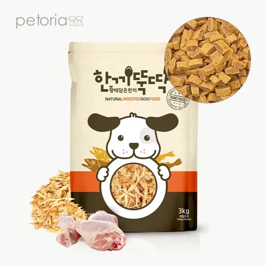 펫토리아 한끼뚝딱 말랑말랑 소프트 강아지 사료 황태+오리, 3kg, 1개