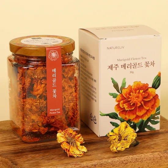 제주도 수제 메리골드 꽃차 30g 마리골드 금잔화 눈에 좋은 차 꽃 소믈리에 만들기 꽃잎