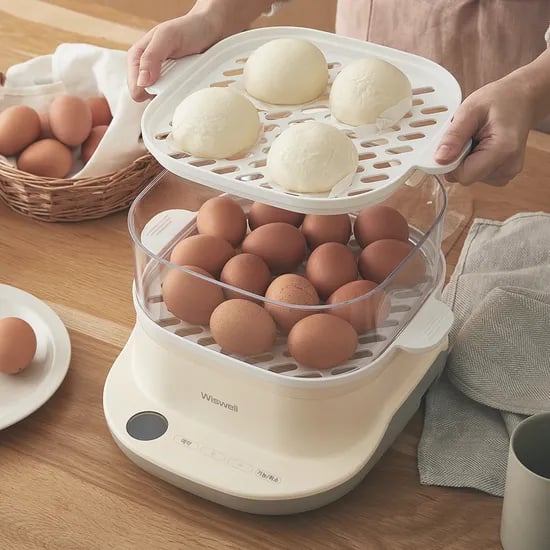 위즈웰 전기찜기 6L 예약 대용량 야채 스팀 계란 고구마 삶는 찌는 기계 가정용 다담