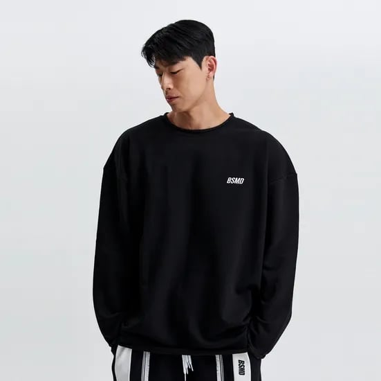 비스트모드 루즈핏 데끼 롱슬리브 오버핏 긴팔 맨투맨 짐웨어 BSMD