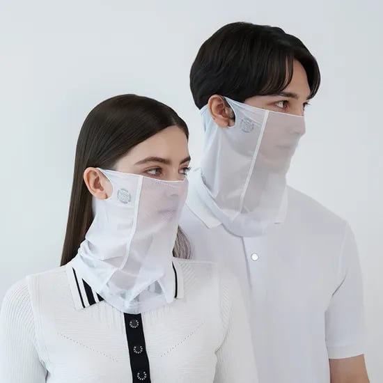 테크스킨 자외선차단 골프 얼굴햇빛가리개 여성 남성 귀걸이 쿨 마스크