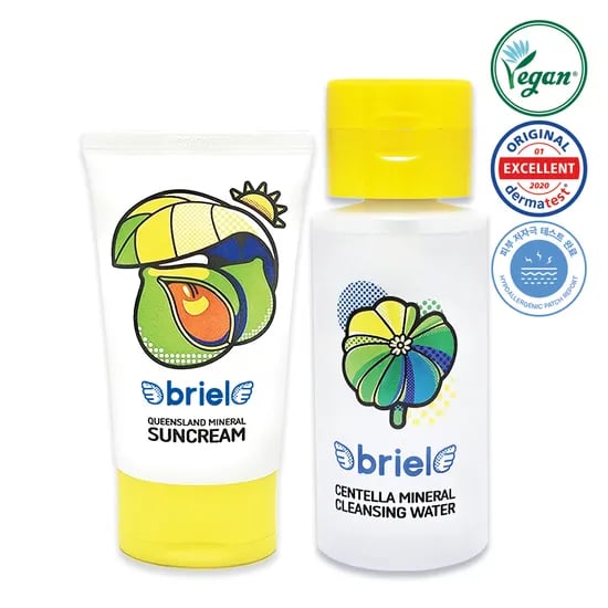 브리엘 유아 퀸즈랜즈 미네랄 썬크림 70ml+병풀 미네랄 클렌징 워터250ml 선케어 세트