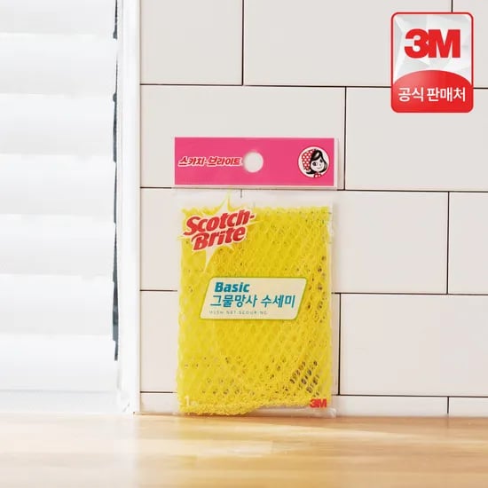 3M 스카치브라이트 베이직 그물망사 수세미 1개입, 5개