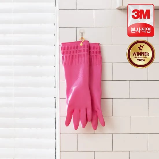 3M 스카치브라이트 황토숯 고리형 고무장갑 M(중형), 1개