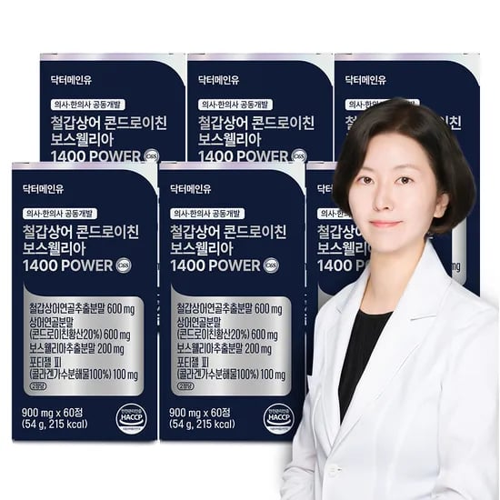 철갑상어 콘드로이친 보스웰리아 1400파워 상어연골 CS6형 저분자콜라겐 60정, 6개