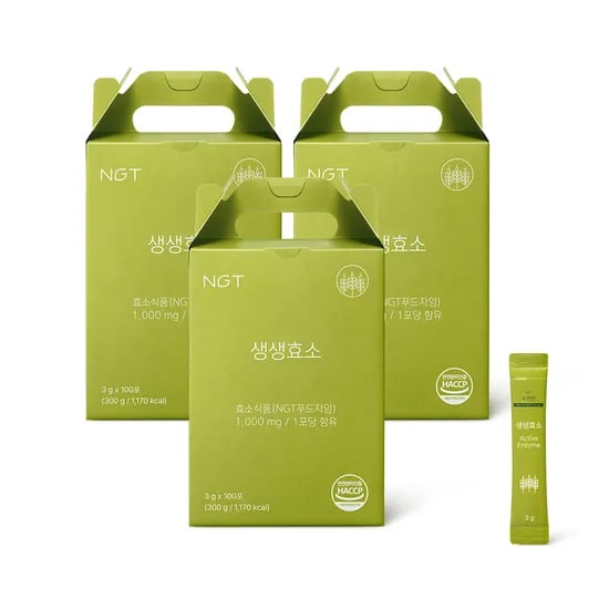 NGT 속편한 생생효소 네츄럴굿띵스 임산부 유산균 곡물 발효효소 100포, 3개