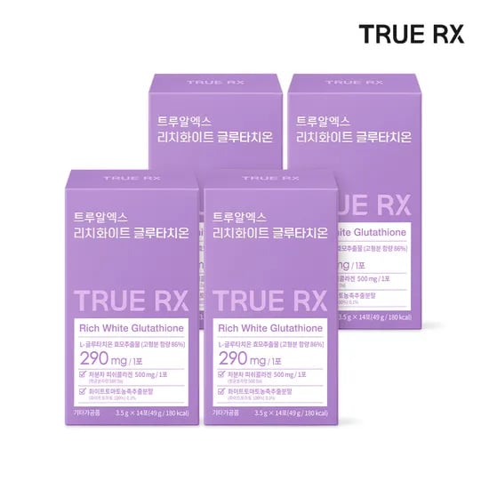 트루알엑스 고순도 고함량 리치 화이트 글루타치온 분말 클리오 14포, 4개