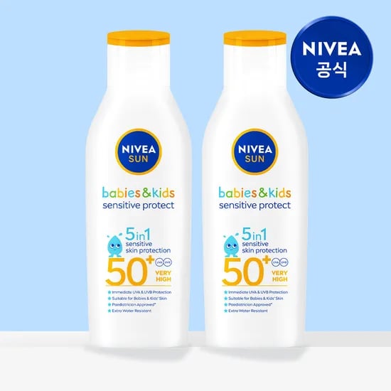 니베아 선 키즈 센서티브 프로텍트 선로션 (SPF50+/PA++++) 200ml, 2개