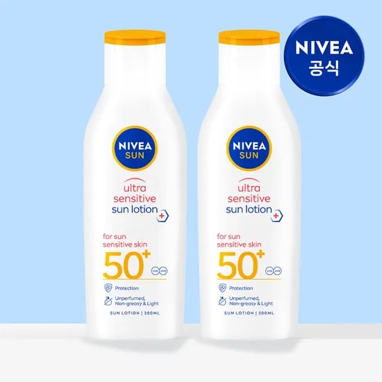 니베아 선 더마 센서티브 스킨 선 로션 200ml X 2개 (SPF50+/PA++++)